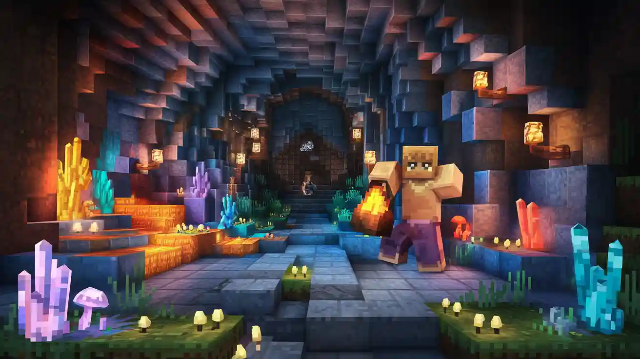 松明なしでマインクラフトの洞窟を明るくする方法